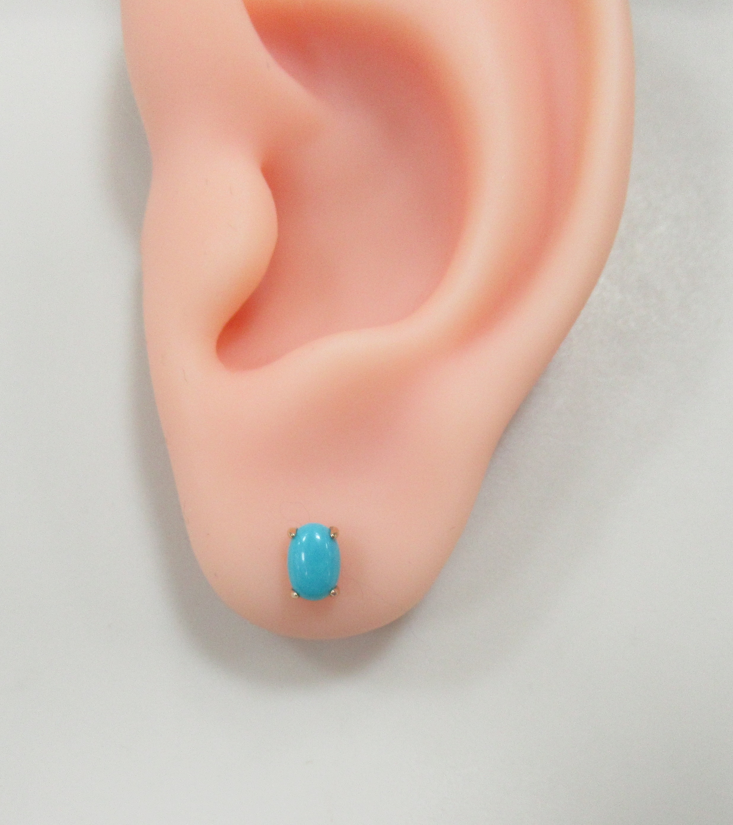 Серебряные серьги-пусеты с бирюзой